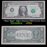 *Star Note* 2001 Atlanta FRN Green Seal Grades vf++