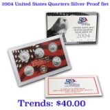2004 United States Quarters Silver Proof Set - 5 pc set Grades