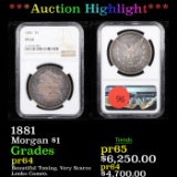 Proof ***Auction Highlight*** NGC 1881 Morgan Dollar $1 Graded pr64 By NGC (fc)
