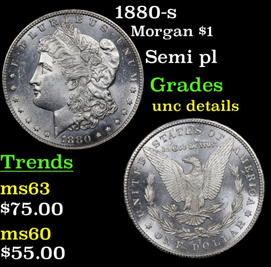 1880-s Morgan Dollar $1 Grades Unc Details