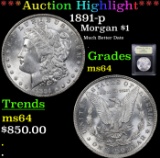***Auction Highlight*** 1891-p Morgan Dollar $1 Graded Choice Unc By USCG (fc)