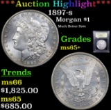***Auction Highlight*** 1897-s Morgan Dollar $1 Graded GEM+ Unc By USCG (fc)