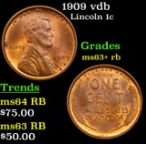 1909 vdb Lincoln Cent 1c Grades Select+ Unc RB