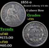 1851-o Seated Liberty Half Dime 1/2 10c Grades vf++