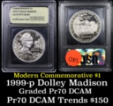 Proof 1999-P Dolley Madison Modern Commem Dollar $1 Grades GEM++ Proof Deep Cameo By USCG