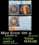 199- p  Off Center Mint Error Lincoln Cent 1c