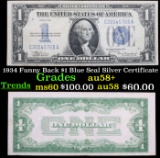 1934 Funny Back $1 Blue Seal Silver Certificate Grades Choice AU/BU Slider+