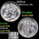1916-p Mercury Dime 10c Grades GEM+ FSB