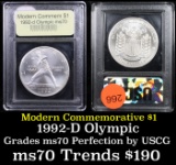 1992-d Olympics Modern Commem Dollar $1 Grades ms70, Perfection By USCG