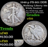 1946-p FS-801 DDR Walking Liberty Half Dollar 50c Grades vf++
