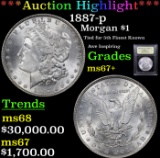 ***Auction Highlight*** 1887-p Morgan Dollar $1 Graded Gem++ Unc BY USCG (fc)