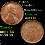 1917-s Lincoln Cent 1c Grades Choice Unc BN