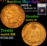 ***Auction Highlight*** 1908-s Indian Cent 1c Graded Choice Unc RB By USCG (fc)