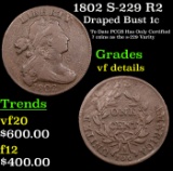1802 S-229 R2 Draped Bust Large Cent 1c Grades vf details