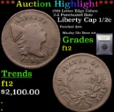 ***Auction Highlight*** 1795 Letter Edge Cohen 2-A Punctuated Date Liberty Cap 1/2c Graded f, fine B