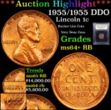 ***Auction Highlight*** 1955/1955 DDO Lincoln Cent 1c Graded Choice+ Unc RB BY USCG (fc)