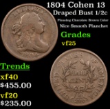 1804 Cohen 13 Draped Bust Half Cent 1/2c Grades vf+