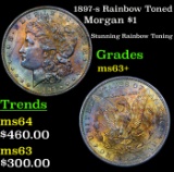 1897-s Rainbow Toned Morgan Dollar $1 Grades Select+ Unc