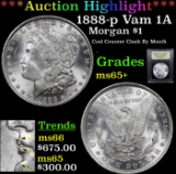 ***Auction Highlight*** 1888-p Vam 1A Morgan Dollar $1 Graded GEM+ Unc By USCG (fc)