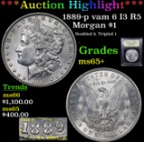 ***Auction Highlight*** 1889-p vam 6 I3 R5 Morgan Dollar $1 Graded GEM+ Unc By USCG (fc)