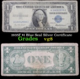 1935F $1 Blue Seal Silver Certificate Grades vg, very good