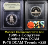 Proof ***Auction Highlight*** 1989-S Congress Modern Commem Half Dollar 50c Grades GEM++ Proof Deep