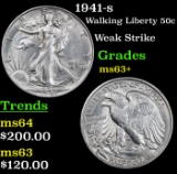 1941-s Walking Liberty Half Dollar 50c Grades Select+ Unc