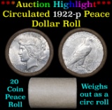 ***Auction Highlight*** Full solid date 1922-p Peace silver dollar roll (fc)