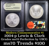 2004-p Lewis & Clark Modern Commem Dollar $1 Grades ms70, Perfection By USCG