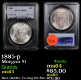 PCGS 1885-p Morgan Dollar $1 Graded ms63 By PCGS