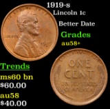 1919-s Lincoln Cent 1c Grades Choice AU/BU Slider+
