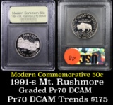 Proof 1991-S Mount Rushmore Modern Commem Half Dollar 50c Grades GEM++ Proof Deep Cameo By USCG