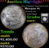 ***Auction Highlight*** 1878-p 7tf Rainbow Toned Vam 81 I2 R4 Morgan Dollar $1 Graded Choice+ Unc By