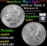 ***Auction Highlight*** 1878-cc Vam 9 Morgan Dollar $1 Graded Select Unc By USCG (fc)