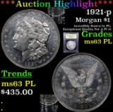***Auction Highlight*** 1921-p Morgan Dollar $1 Graded Select Unc PL By USCG (fc)