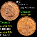 1897 Indian Cent 1c Grades Choice+ Unc RB