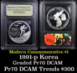 Proof ***Auction Highlight*** 1991-P Korean War Modern Commem Dollar $1 Grades GEM++ Proof Deep Came