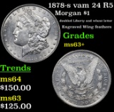 1878-s vam 24 R5 Morgan Dollar $1 Grades Select+ Unc