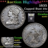 ***Auction Highlight*** 1835 Capped Bust Quarter 25c Graded Select Unc By USCG (fc)