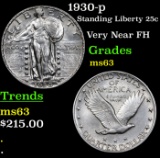 1930-p Standing Liberty Quarter 25c Grades Select Unc