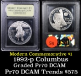 Proof ***Auction Highlight*** 1992-P Columbus Modern Commem Dollar $1 Grades GEM++ Proof Deep Cameo