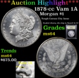 ***Auction Highlight*** 1878-cc Vam 1A Morgan Dollar $1 Graded Choice Unc By USCG (fc)