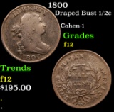 1800 Draped Bust Half Cent 1/2c Grades f, fine