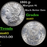 1891-p Morgan Dollar $1 Grades Select Unc