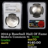 NGC 2014-p Baseball Hall Of Fame Modern Commem Dollar $1 Graded ms70 By NGC