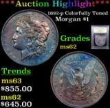 ***Auction Highlight*** 1892-p Colorfully Toned Morgan Dollar $1 Graded Select Unc By USCG (fc)