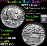 ***Auction Highlight*** 1922 Grant Old Commem Half Dollar 50c Graded GEM+ Unc By USCG (fc)