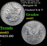 1878-p 7/8tf Vam 35A 7/5tf I4 R5 Hit List 40 Morgan Dollar $1 Grades Select Unc