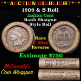 ***Auction Highlight*** Indian 1c Shotgun Roll, 1909 end, KEY date 's' mint on the other, Wow! Grade