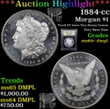 ***Auction Highlight*** 1884-cc Morgan Dollar $1 Graded Choice Unc+ DMPL By USCG (fc)